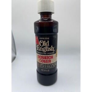 VTG Genuine Old English Scratch Cover 8OZ Glass Bottle 85% FULL Furniture Polish